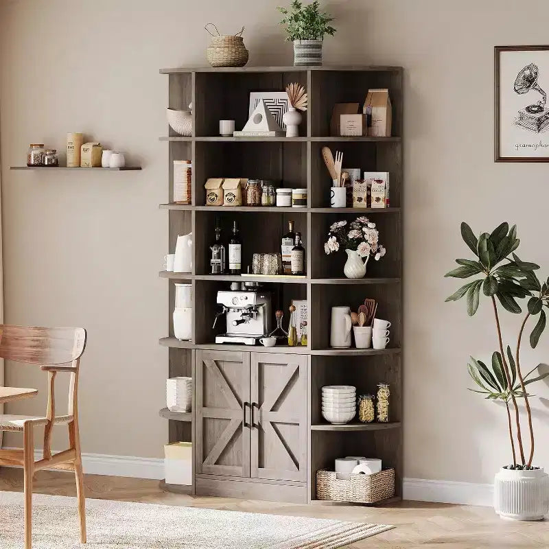 Étagère pour enfants moderne à 6 niveaux avec portes - Organiseur de rangement en bois