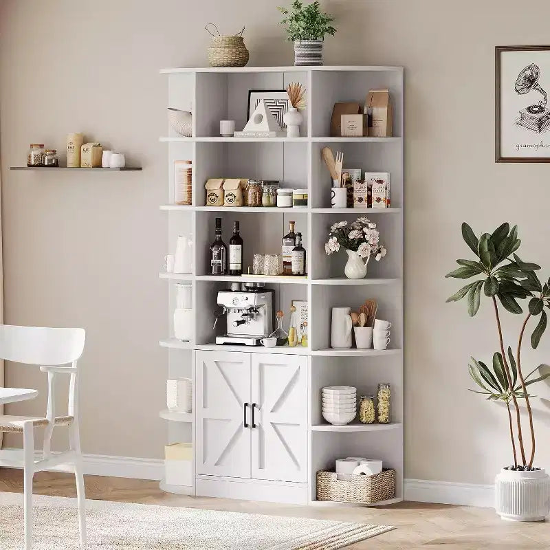 Étagère pour enfants moderne à 6 niveaux avec portes - Organiseur de rangement en bois
