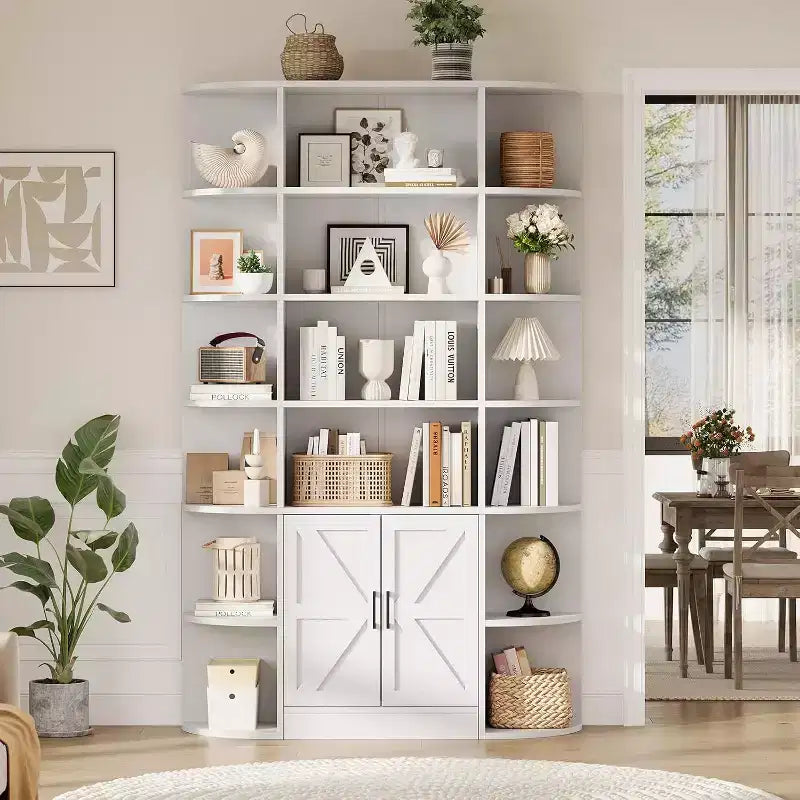 Étagère pour enfants moderne à 6 niveaux avec portes - Organiseur de rangement en bois