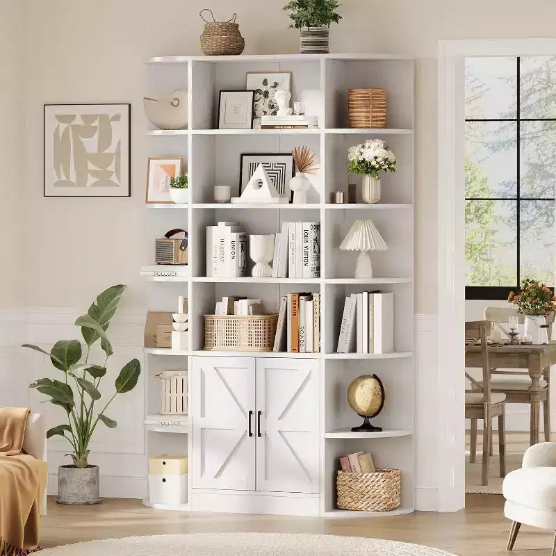 Étagère pour enfants moderne à 6 niveaux avec portes - Organiseur de rangement en bois