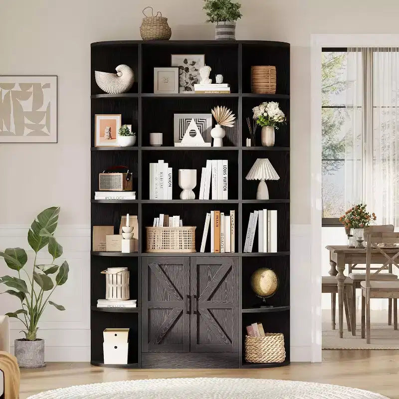 Étagère pour enfants moderne à 6 niveaux avec portes - Organiseur de rangement en bois
