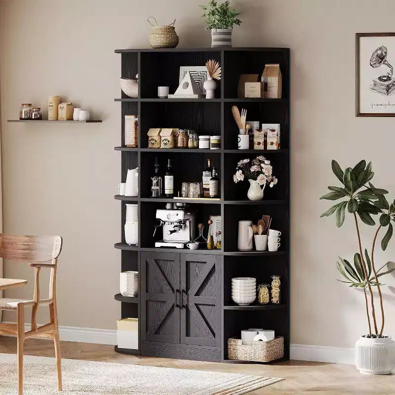 Étagère pour enfants moderne à 6 niveaux avec portes - Organiseur de rangement en bois