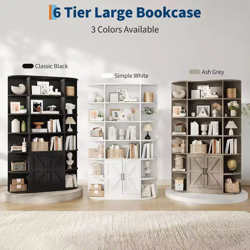Étagère pour enfants moderne à 6 niveaux avec portes - Organiseur de rangement en bois
