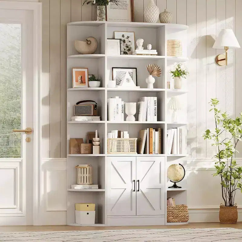 Étagère pour enfants moderne à 6 niveaux avec portes - Organiseur de rangement en bois