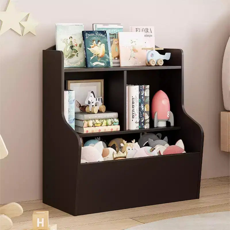 Meuble de rangement pour jouets - Finition café foncé Grande capacité