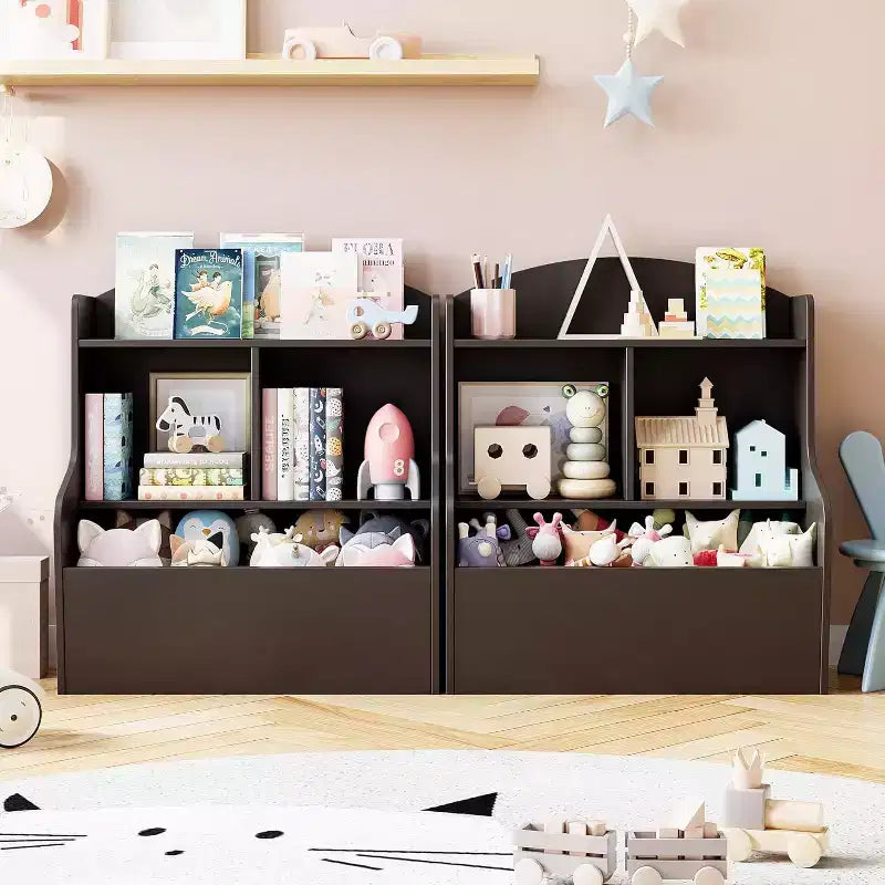 Meuble de rangement pour jouets - Finition café foncé Grande capacité