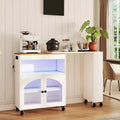 Îlot de cuisine sur roulettes avec table extensible Rangement de cuisine roulant en MDF
