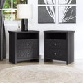 Galano Modern 2-Drawer Nightstands with Storage Shelf Set of 2 22.8 W 15.7 D 26.8 H