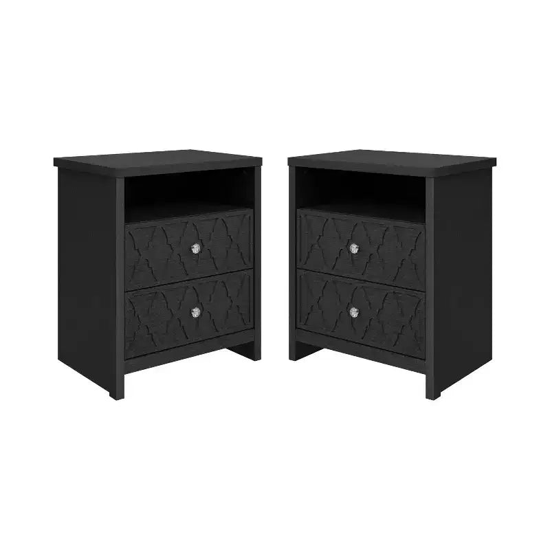 Tables de chevet modernes à 2 tiroirs avec étagère de rangement