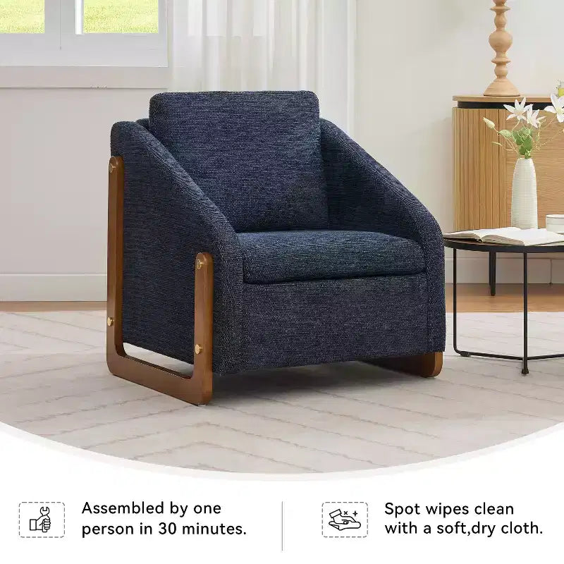 Fauteuil en chenille avec assise rembourrée