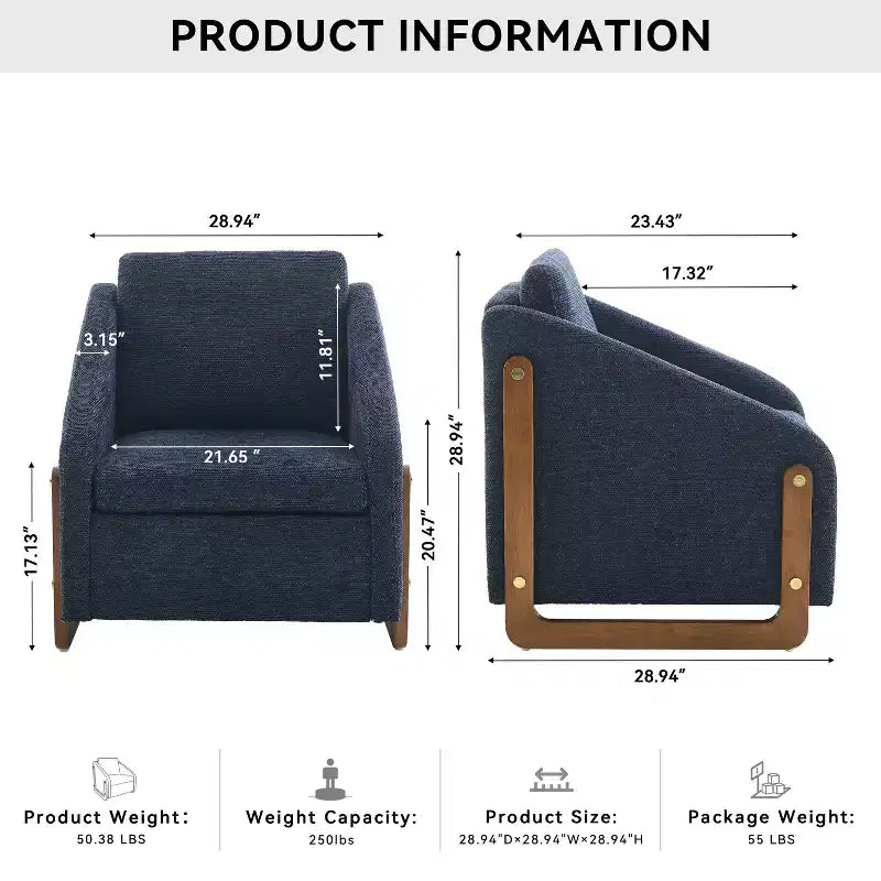Fauteuil en chenille avec assise rembourrée