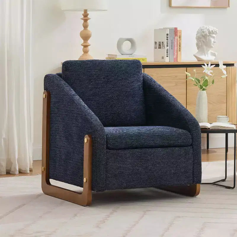 Fauteuil en chenille avec assise rembourrée