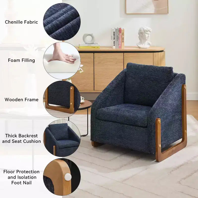 Fauteuil en chenille avec assise rembourrée
