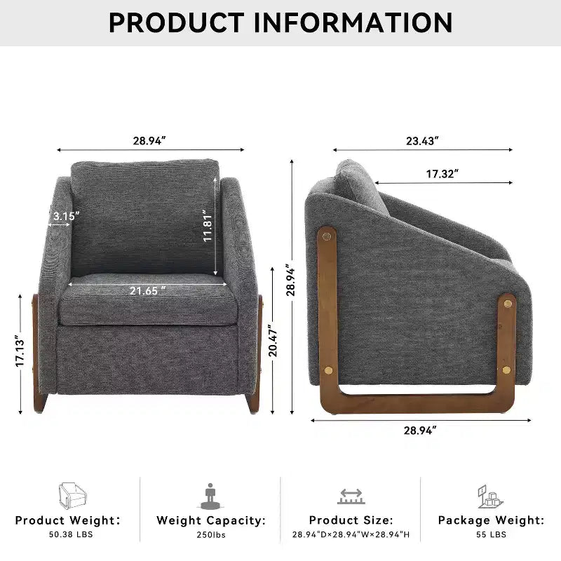 Fauteuil en chenille avec assise rembourrée