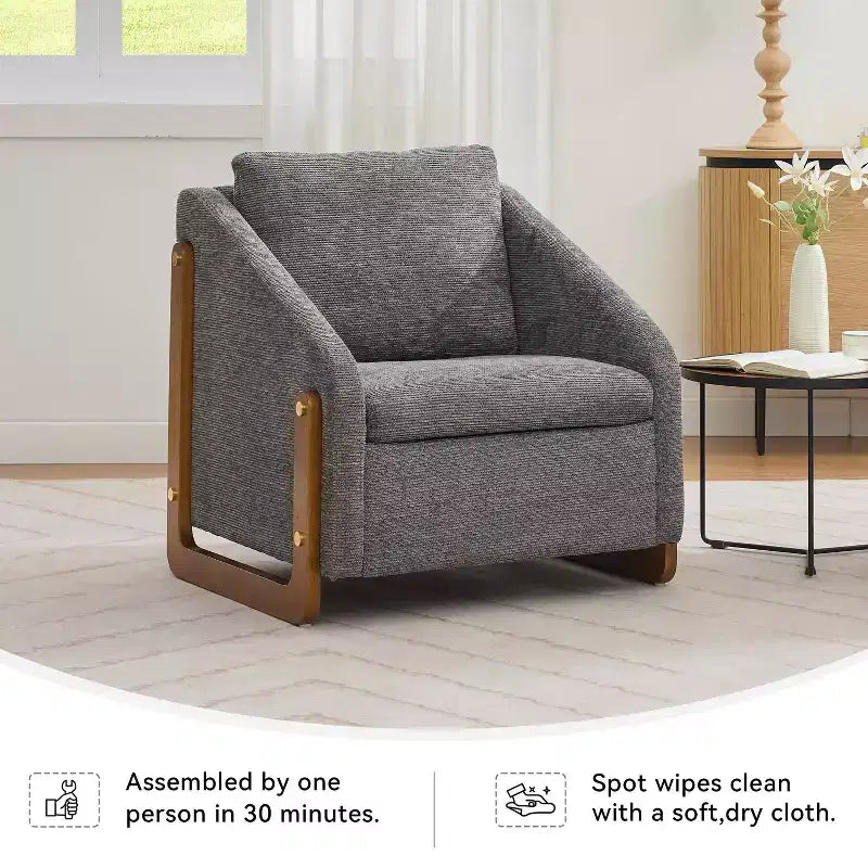 Fauteuil en chenille avec assise rembourrée