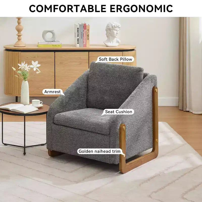 Fauteuil en chenille avec assise rembourrée