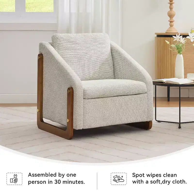 Fauteuil en chenille avec assise rembourrée