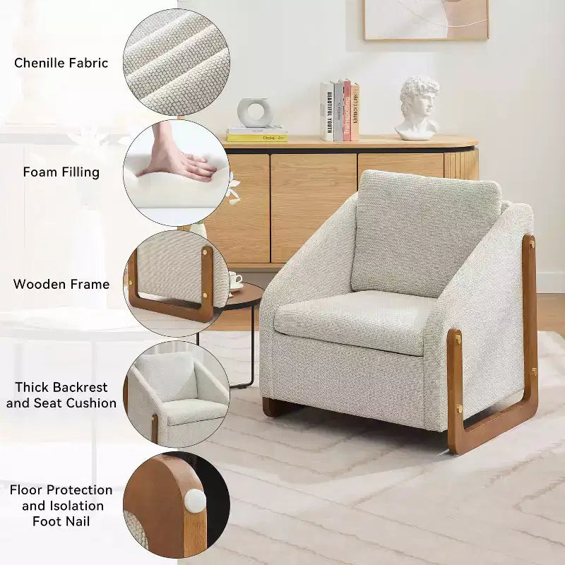 Fauteuil en chenille avec assise rembourrée