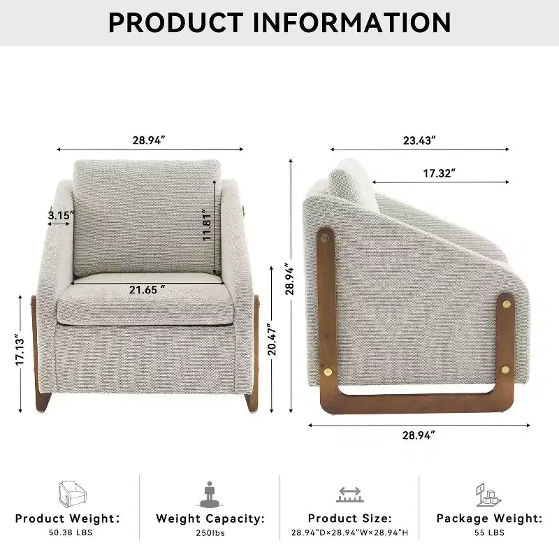 Fauteuil en chenille avec assise rembourrée