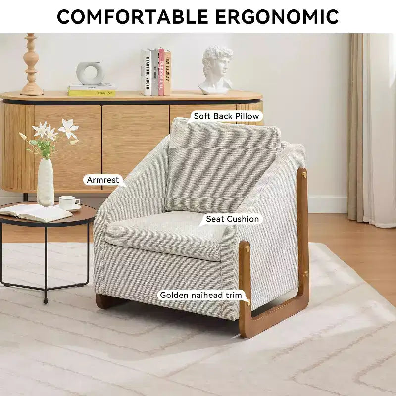 Fauteuil en chenille avec assise rembourrée