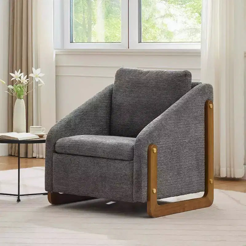 Fauteuil en chenille avec assise rembourrée