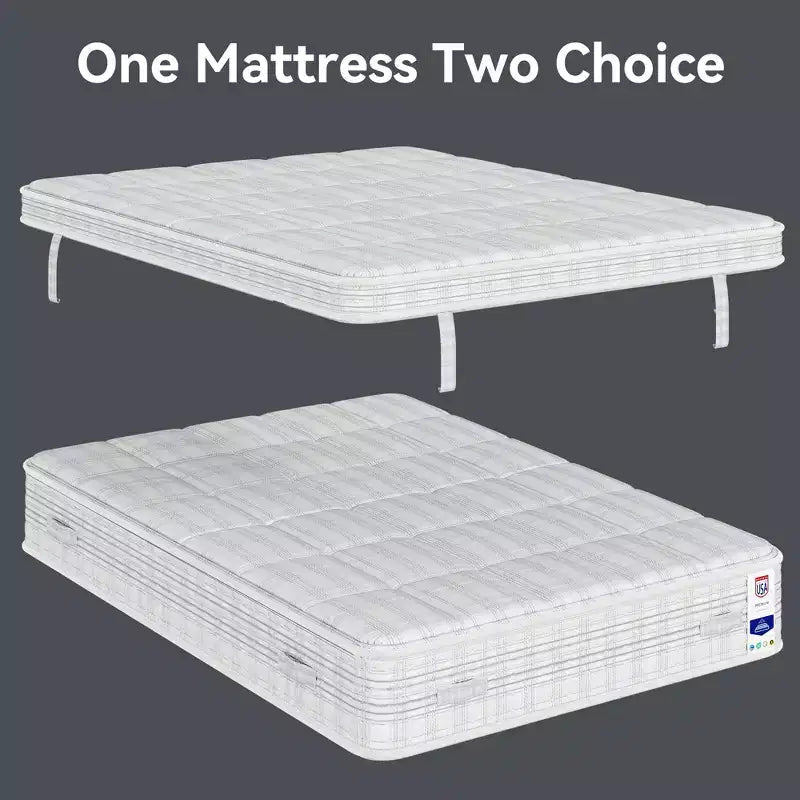 Matelas hybride à ressorts ensachés en mousse à mémoire de forme au gel avec tissu aux ions de cuivre
