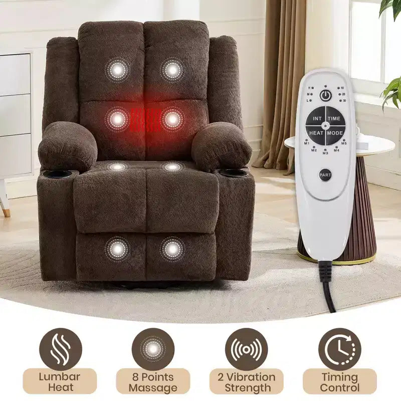 Fauteuil inclinable releveur électrique avec fonction chauffante et poche latérale - Siège simple