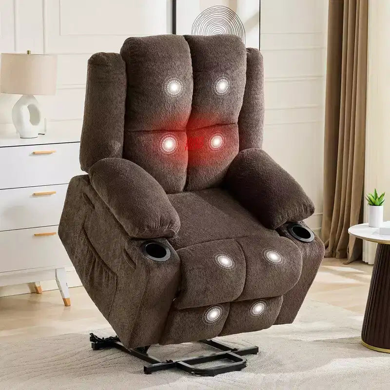 Fauteuil inclinable releveur électrique avec fonction chauffante et poche latérale - Siège simple