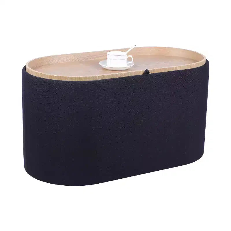 Banc de rangement moderne et élégant en tissu doux, ottoman de confort, table basse