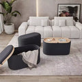 Okak Modern Stylish Soft Fabric Storage Bench with Reversible Wooden Tray Top Comfort Ottoman Coffee Table for Bedroom Living Room