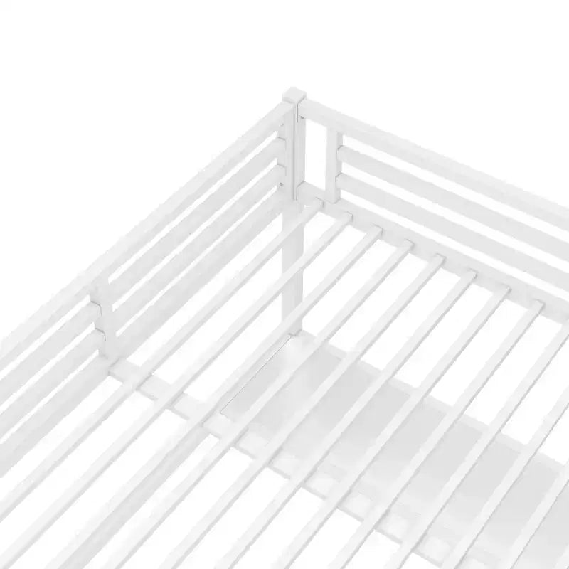 Lit mezzanine en métal avec prise de courant et espace éclairé par LED