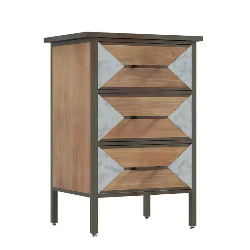 Wooden Floor 3 Drawers Freestanding Entryway Storage Unit Console Table Modern Organizer Cabinet for Living Room Bedroom Hallway & Office