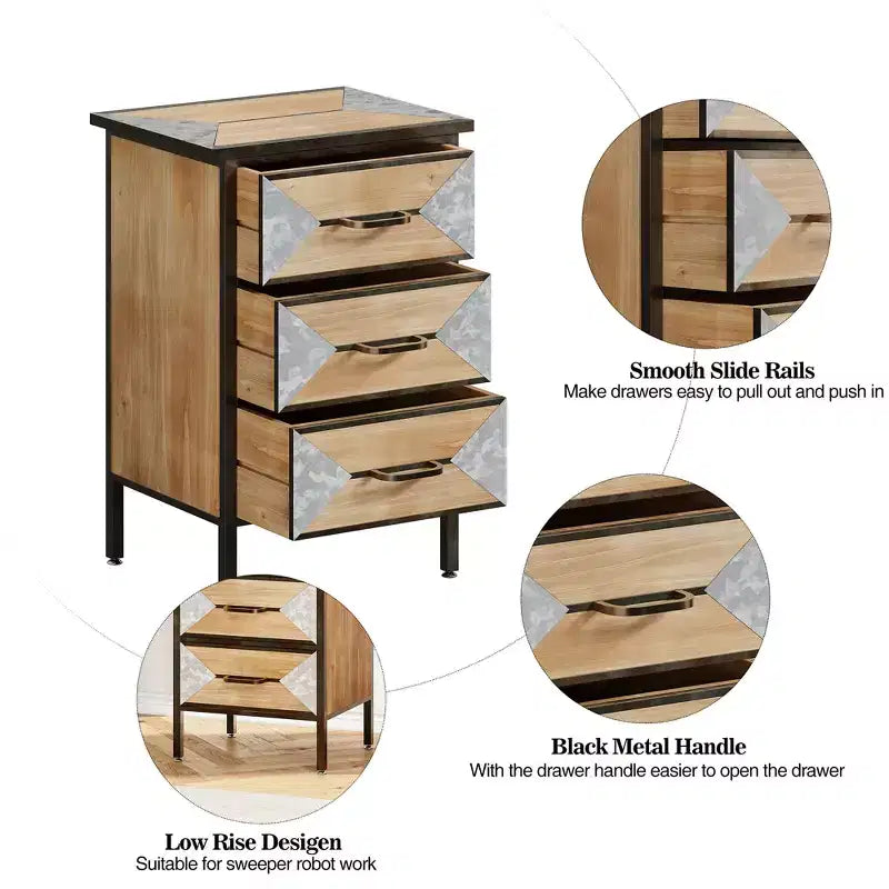 Console de rangement à 3 tiroirs pour entrée