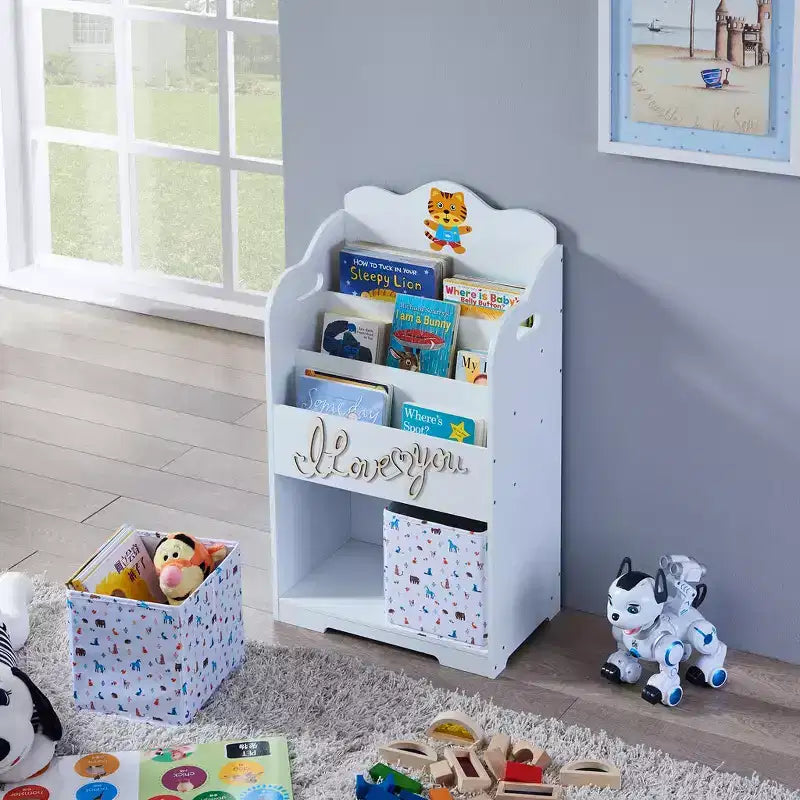Kids Funnel Bibliothèque pour enfants avec rangement de jouets