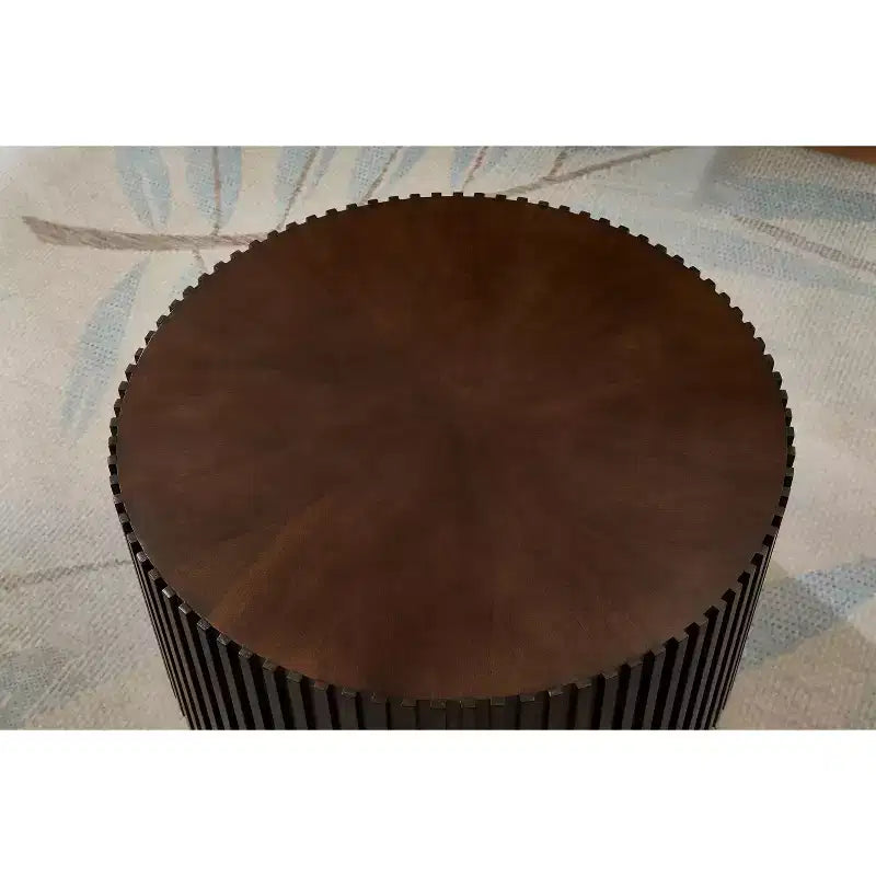 Tables basses gigognes Table basse ronde tambour fabriquée à la main