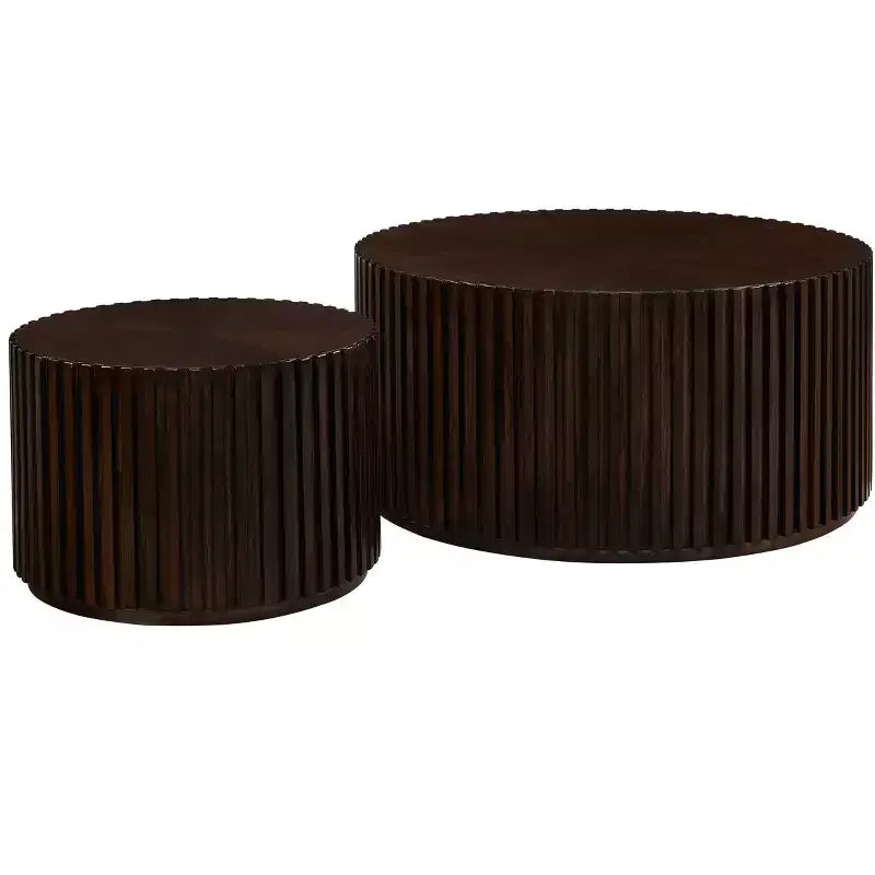 Tables basses gigognes Table basse ronde tambour fabriquée à la main
