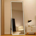 COZONY 70x28 LED Full Length Mirror Dimmable 3-Color Light Wall Mounted/Freestanding Full Body Floor Mirror Metal Frame