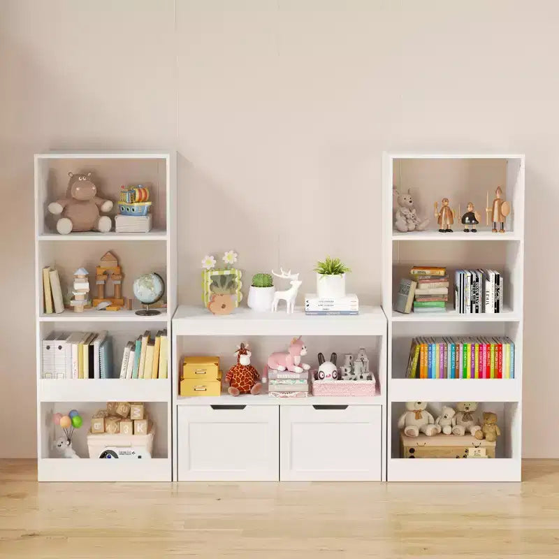 Étagère à Livres pour Enfants, Bibliothèque à 4 Niveaux, Organisateur de Livres, Meuble de Rangement pour Jouets