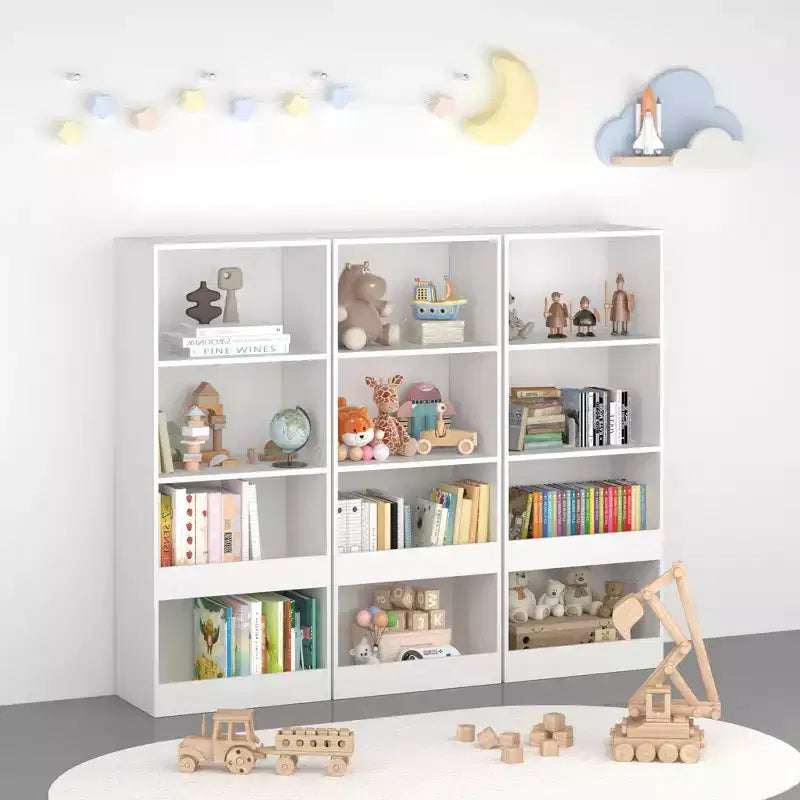 Étagère à Livres pour Enfants, Bibliothèque à 4 Niveaux, Organisateur de Livres, Meuble de Rangement pour Jouets