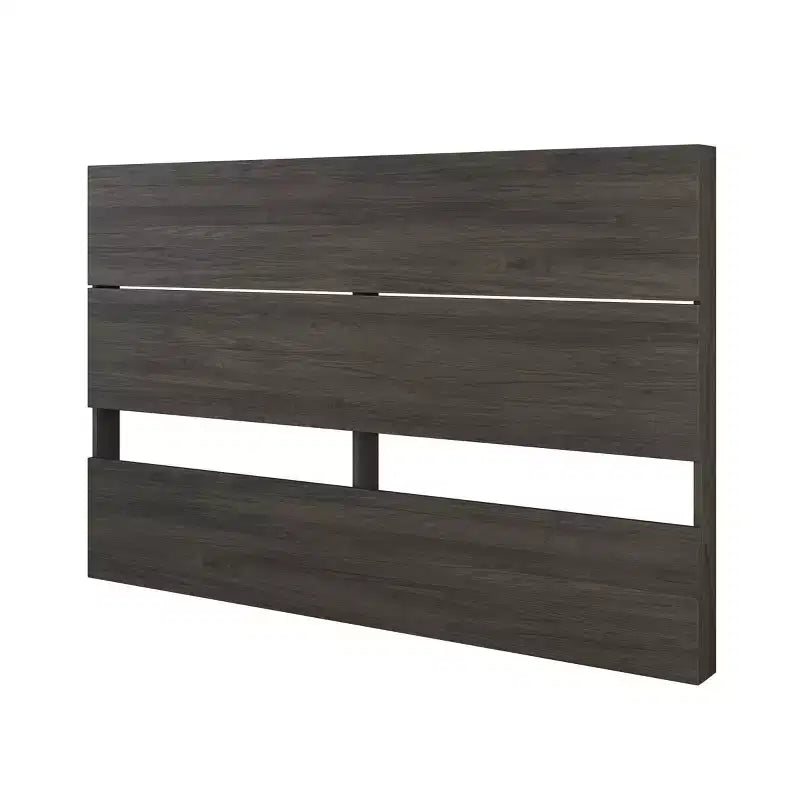 Lit avec tête de lit gris écorce/noir Lit plateforme moderne