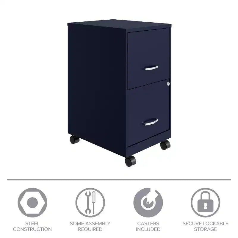Classeur vertical mobile de profondeur 2 tiroirs de largeur US Letter