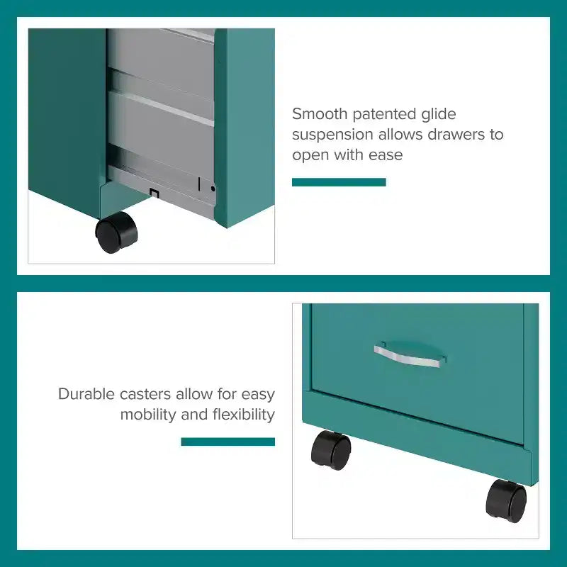 Classeur vertical mobile de profondeur 2 tiroirs de largeur US Letter
