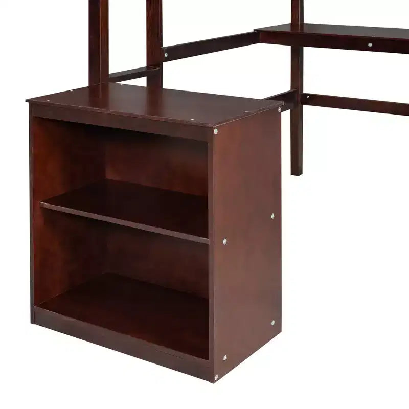 Lit mezzanine en bois avec bureau, planche à écrire et commode à 2 tiroirs