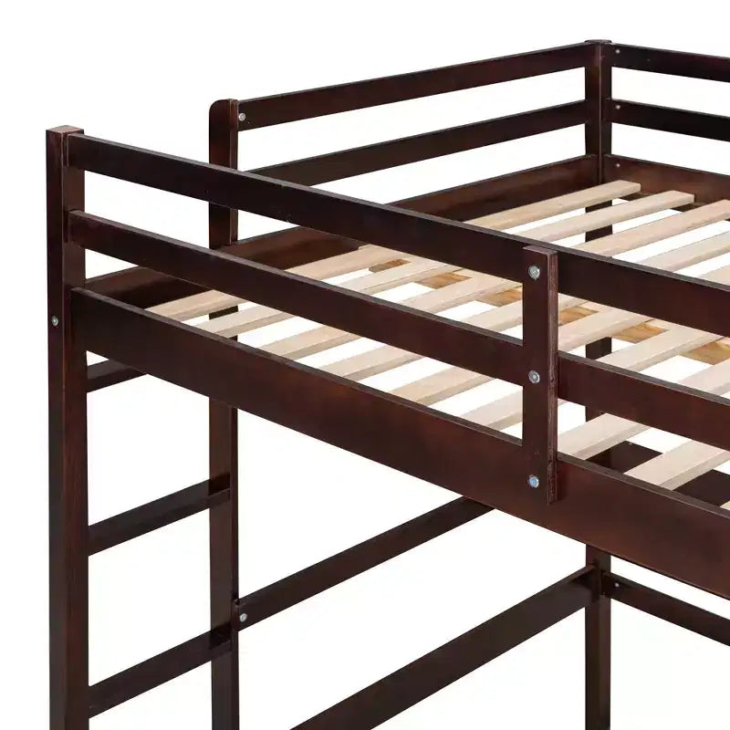 Lit mezzanine en bois avec bureau, planche à écrire et commode à 2 tiroirs