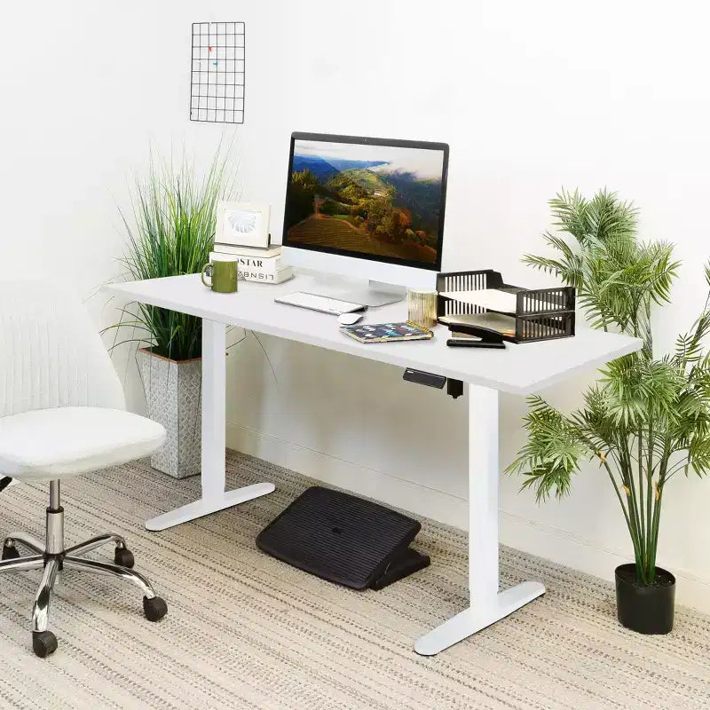 Piétement de bureau assis-debout à manivelle, réglable en hauteur